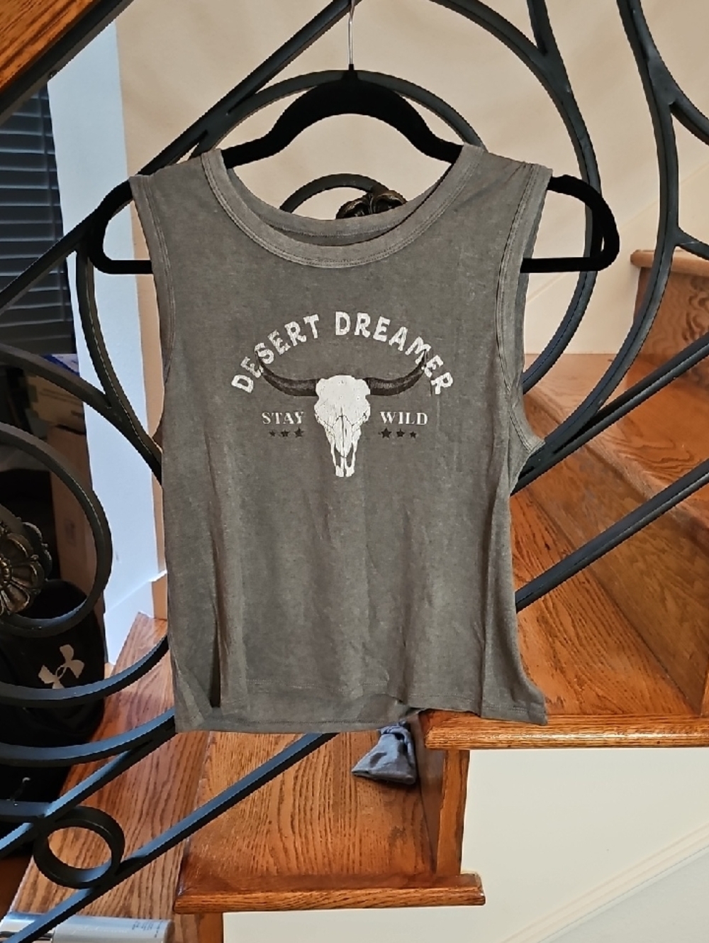 Desert Dreamer Gray Graphic Tank Top - Stay Wild